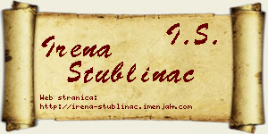 Irena Stublinac vizit kartica
